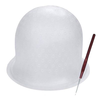Highlight Caps with Coloring Hair Hook 2 Packs, Frosting Coloring Cap, Professional Salon Silicone Hairdressing Tools