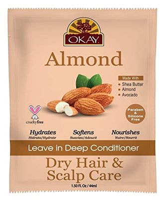 OKAY Almond Dry Hair &amp; Scalp Care Leave In Deep Conditioner, 1.5 Oz