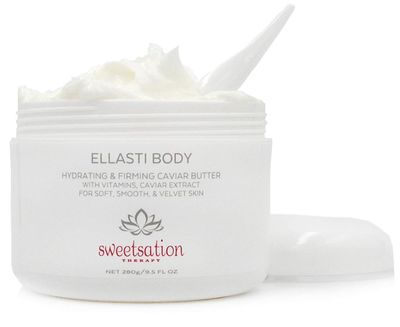 Sweetsation Therapy / YUNASENCE ELLASTIBODY Hydrating Firming Caviar Butter Moisturizing Cream, with Caviar Extract, Vitamin E, Reishi, Avocado &amp; Green Tea. 9.5oz. For soft, comforted skin.