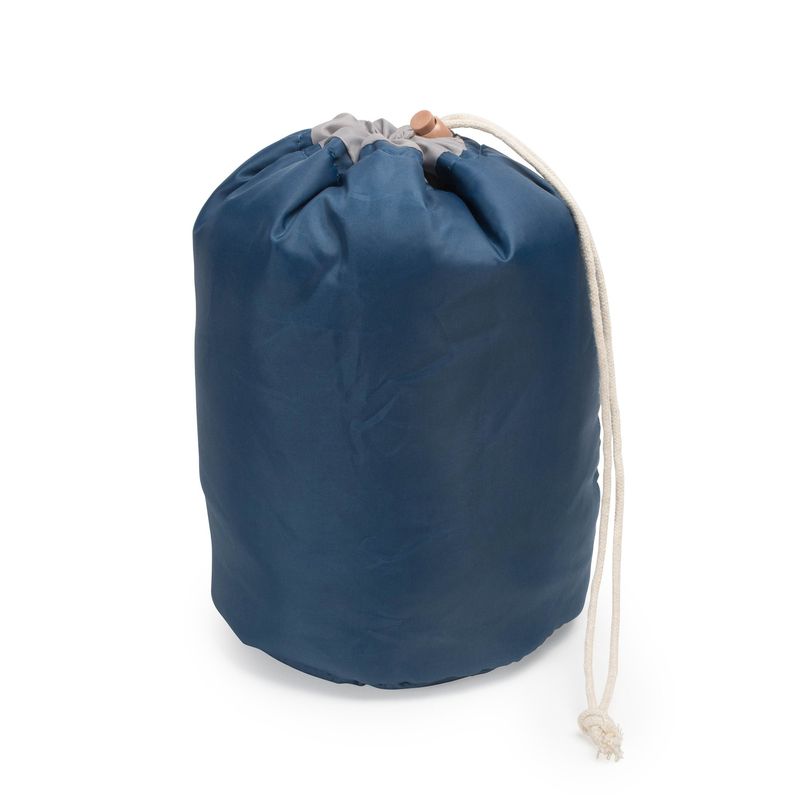 Large Capacity Portable Drawstring Cosmetic Bag for Makeup Storage, Toiletry Organizer, Bathroom Storage, and Carry On Travel - Blue &amp; Gray