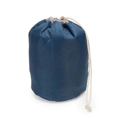 Large Capacity Portable Drawstring Cosmetic Bag for Makeup Storage, Toiletry Organizer, Bathroom Storage, and Carry On Travel - Blue &amp; Gray