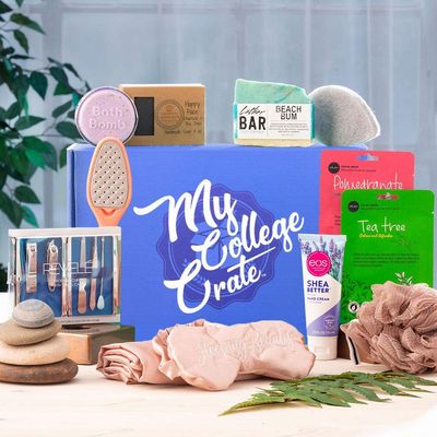 Women&#39;s Study Break Gift Box (11 Item Gift Set) Soaps, Lotion, Bath Bomb, Loofah, Face Masks, Foot Care &amp; More - My College Crate