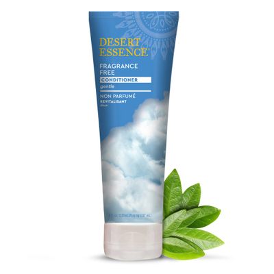 Desert Essence Fragrance Free Conditioner - Gentle, Organic Green Tea, Jojoba &amp; Sunflower Oils - Paraben, Gluten &amp; Cruelty-Free - Smooths &amp; Softens Hair - No Oil Residue - For All Hair Types - 8 fl oz