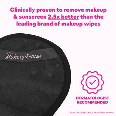 MakeUp Eraser, Erase All Makeup With Just Water, Including Waterproof Mascara, Eyeliner, Foundation, Lipstick and More (Chic Black)