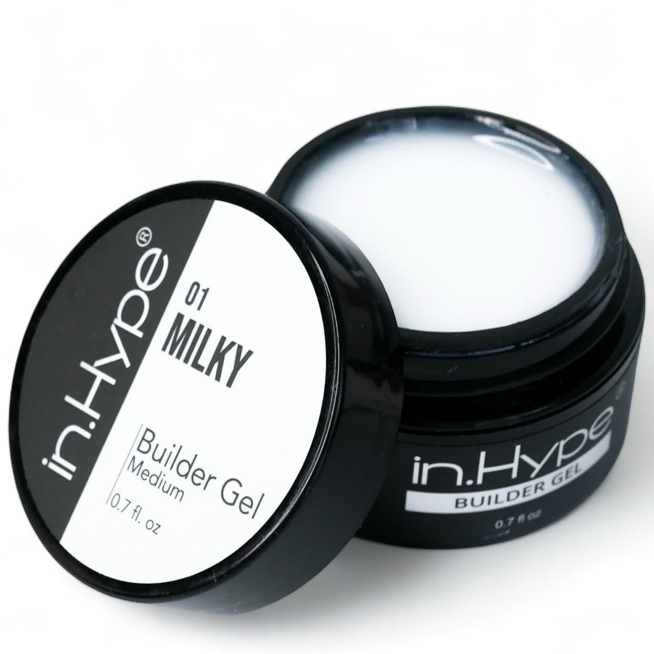 IN.HYPE Hard Builder Gel for Nail Extension/Strengthening (milky white #1) Color Sculpting Gel UV/LED Cured