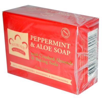 Nubian Heritage Peppermint and Aloe Soap Bar 5 Ounces