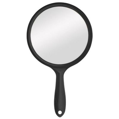 Diane Hand Mirror with 1X and 5X Magnification, Double-Sided Hand Held Mirror with Handle for Salon, Barber, Vanity, Grooming, Shaving, and Travel, Medium, 6&quot; x 11&quot;, Black