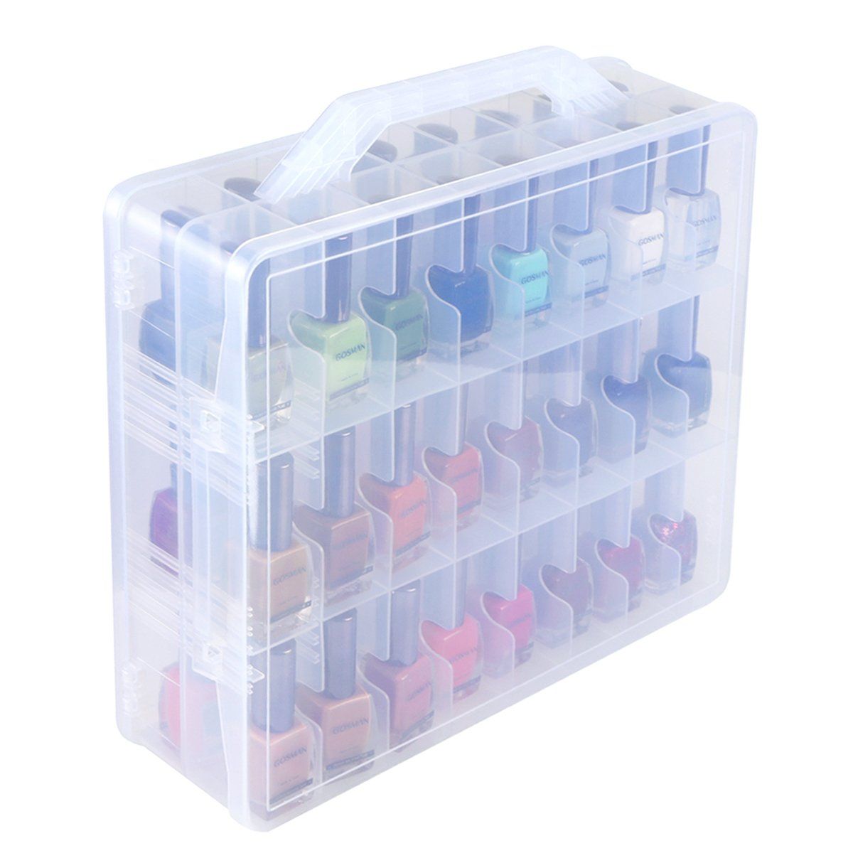 Kissbuty Universal Nail Polish Holder Organizer for 48 Bottles Adjustable Dividers Space Saver