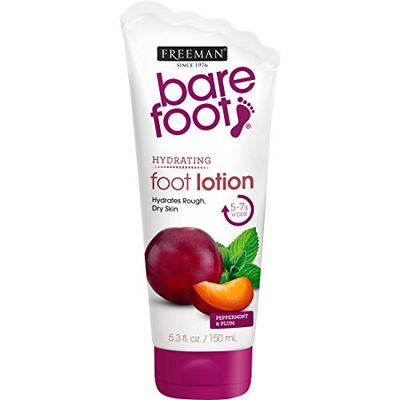 Freeman Bare Foot Hydrating Foot Lotion, Peppermint &amp; Plum 5.30 oz