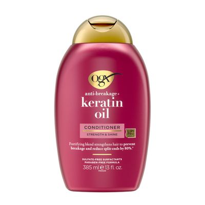Anti-Breakage + Keratin Oil Fortifying Anti-Frizz Conditioner for Damaged Hair &amp; Split Ends, with Keratin Proteins &amp; Argan Oil, Paraben-Free, Sulfate-Free Surfactants