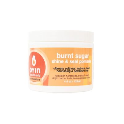 Oyin Handmade Burnt Sugar Pomade | Humectant Hair Pomade for Shine, Sealing, Hydration &amp; Healthy Scalp | Petroleum-Free, All-Natural | 4 oz