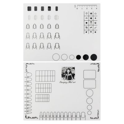 Segbeauty 2pcs Acrylic Nail Mats, 16&quot; Silicone DIY Nail Art Stamping Mats, Workspace Stamping Plate Manicure Mat, Nail Polish Coloring Practice Pad, Nail Sticker Trainer Guide Table Cover Palette Tool