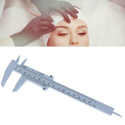 Eyebrow Ruler, Vernier Caliper Eyebrow Ruler Eyebrow Stencil, Reusable Permanent Eyebrow Positioning Ruler for Makeup Measuring Eyebrow