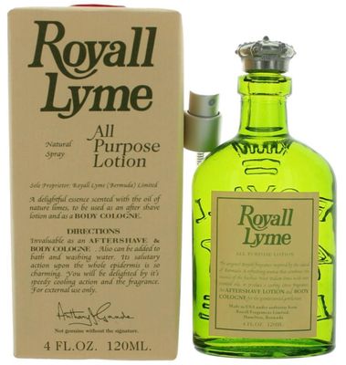 Royall Lyme All Purpose Lotion for Men Body Cologne Spray/After Shave Lotion, 4 Ounce