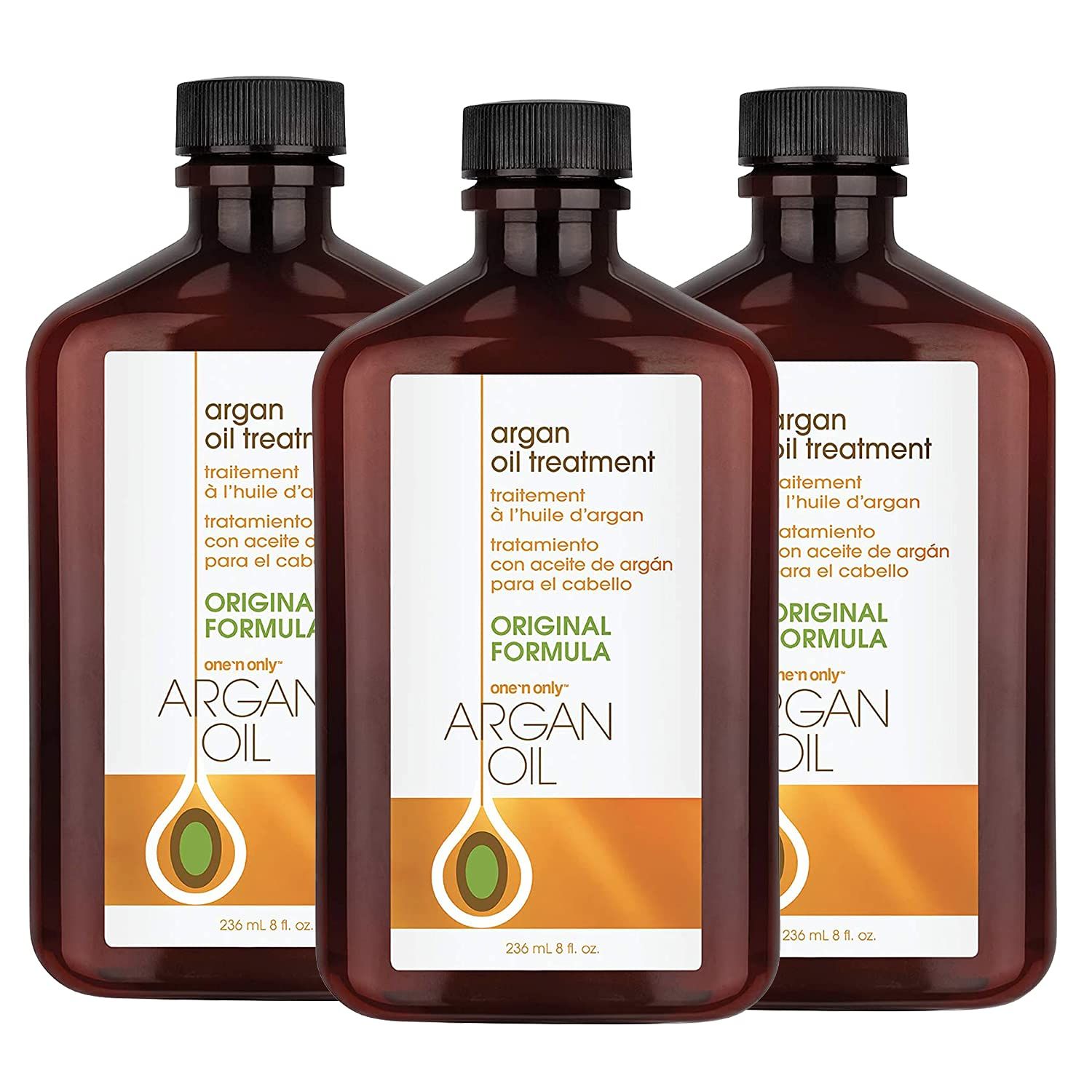 One &#39;n Only Argan Oil Hair Treatment, Helps Smooth and Strengthen Damaged Hair, Eliminates Frizz, Creates Brilliant Shines, Non-Greasy Formula, 8 Fl. Oz (3 Pack)