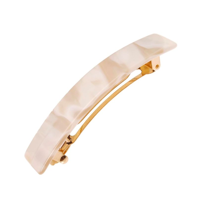 France Luxe Classic Rectangle Hair Barrette, Alba - Classic French Design for Everyday Wear