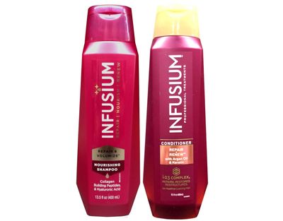 Infusium Professional Treatments Haircare - Repair &amp; Renew With Argan Oil &amp; Keratin - Shampoo &amp; Conditioner Set - Net Wt. 13.5 FL OZ (400 mL) Per Bottle - One Set