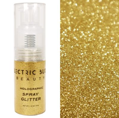 Gold Holographic Glitter - 30g Loose Glitter Spray - Face Glitter, Hair Glitter, Eye Glitter and Body Glitter for Women. Rave Glitter, Festival Accessories, Cosmetic Glitter Makeup. Loose Glitter