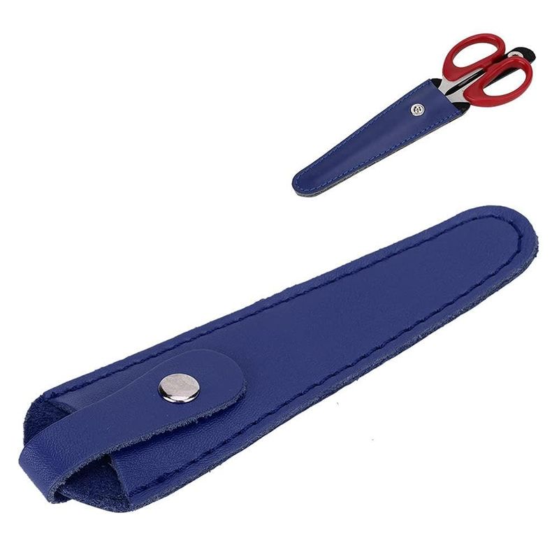 Salon Hair Scissor Bag, Scissors Safety Sheath Bag, Professional PU Leather Scissors Bag Portable Scissors Storage Holder, Holster Organizer Hairdressers Tools(blue)