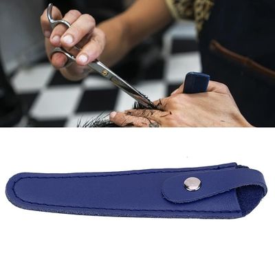 Salon Hair Scissor Bag, Scissors Safety Sheath Bag, Professional PU Leather Scissors Bag Portable Scissors Storage Holder, Holster Organizer Hairdressers Tools(blue)