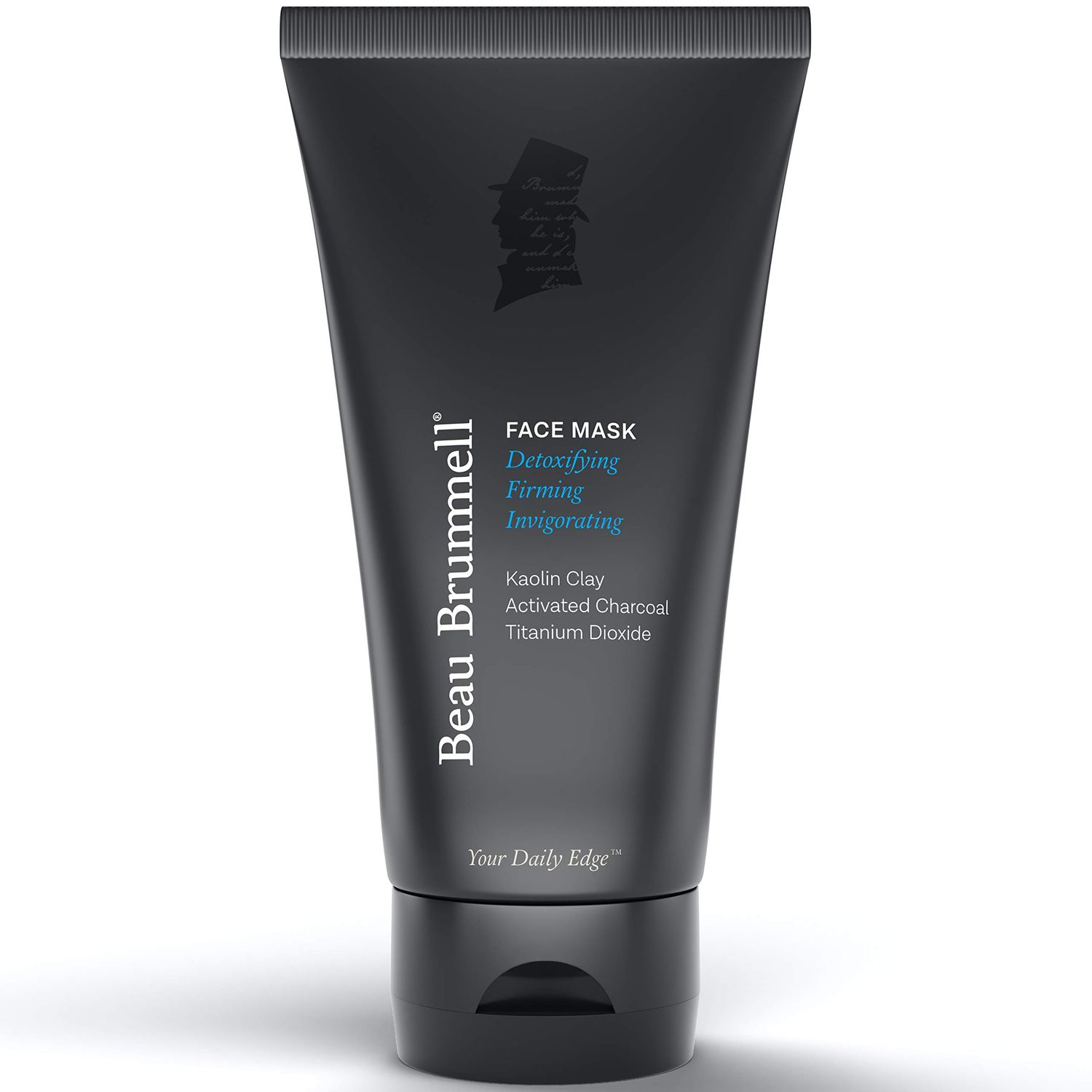 Beau Brummell Mens Face Mask Detoxifying Facial Treatment with Kaolin Clay &amp; Activated Charcoal | Deep Cleansing Formula | 5 FLOZ Tube Lasts Approx 6-Months |Made In USA