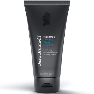 Beau Brummell Mens Face Mask Detoxifying Facial Treatment with Kaolin Clay &amp; Activated Charcoal | Deep Cleansing Formula | 5 FLOZ Tube Lasts Approx 6-Months |Made In USA