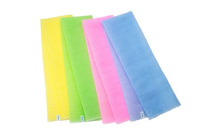 Exfoliating Washcloth Japanese Washcloth Nylon Bath Wash Cloth Korean Exfoliating Cloth Loofah Towel Beauty Washcloth Sponge Loofah Body Scrub Back Scrubber for Shower 4 Pcs by Modu
