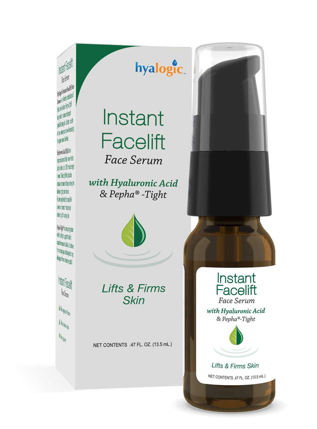 Hyalogic Instant Facelift Serum - Hyaluronic Acid &amp; Pepha-Tight for Skincare - Facial Serum for Instant Skin Firming, Fine Line &amp; Wrinkle Reduction - Clean Formula for Healthy Skin (1 Fl Oz)
