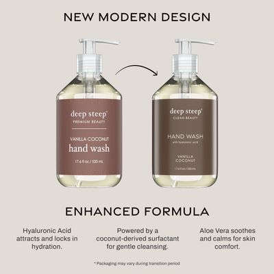 Deep Steep Liquid Hand Wash, 17.6 Ounces (Vanilla Coconut)