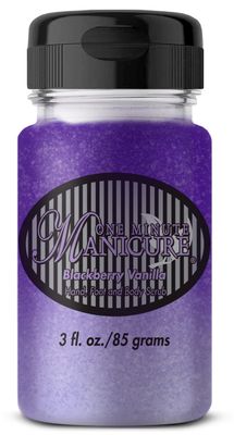One Minute Manicure - Moisturizing Salt Scrub - 3 oz - Professionally Formulated To Exfoliate, Recondition &amp; Moisturize Skin - Enhanced With Botanical Oils &amp; Natural Sea Salts (Blackberry Vanilla)