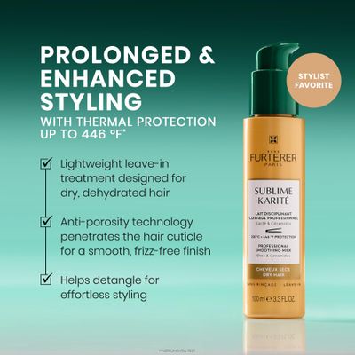 Rene Furterer KARITE HYDRA Hydrating Shine Day Cream, Dry Hair, No-Rinse Leave-in, Shea Oil, 3.3 oz.