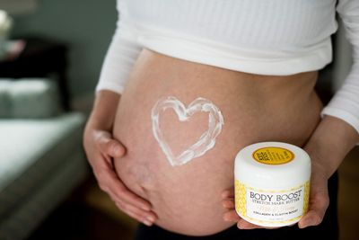 Body Boost Milk &amp; Honey Stretch Mark Butter- Safe for Pregnancy and Nursing- Repair Stretch Marks and Scars- Paraben, Phenoxyethanol Free