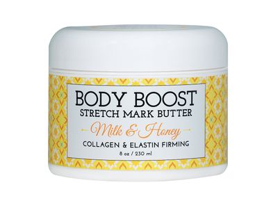 Body Boost Milk &amp; Honey Stretch Mark Butter- Safe for Pregnancy and Nursing- Repair Stretch Marks and Scars- Paraben, Phenoxyethanol Free