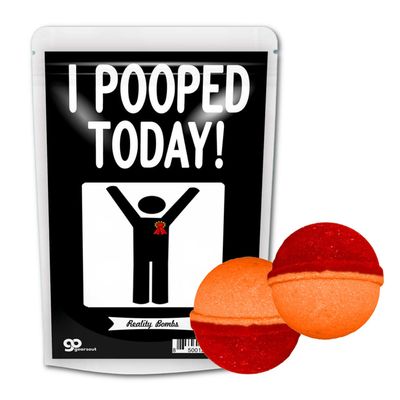 I Pooped Today Bath Bombs - Funny Happy Pooper Bath Balls for Adults - XL Black and Red Fizzers, Handcrafted, Made in America, 2 Count