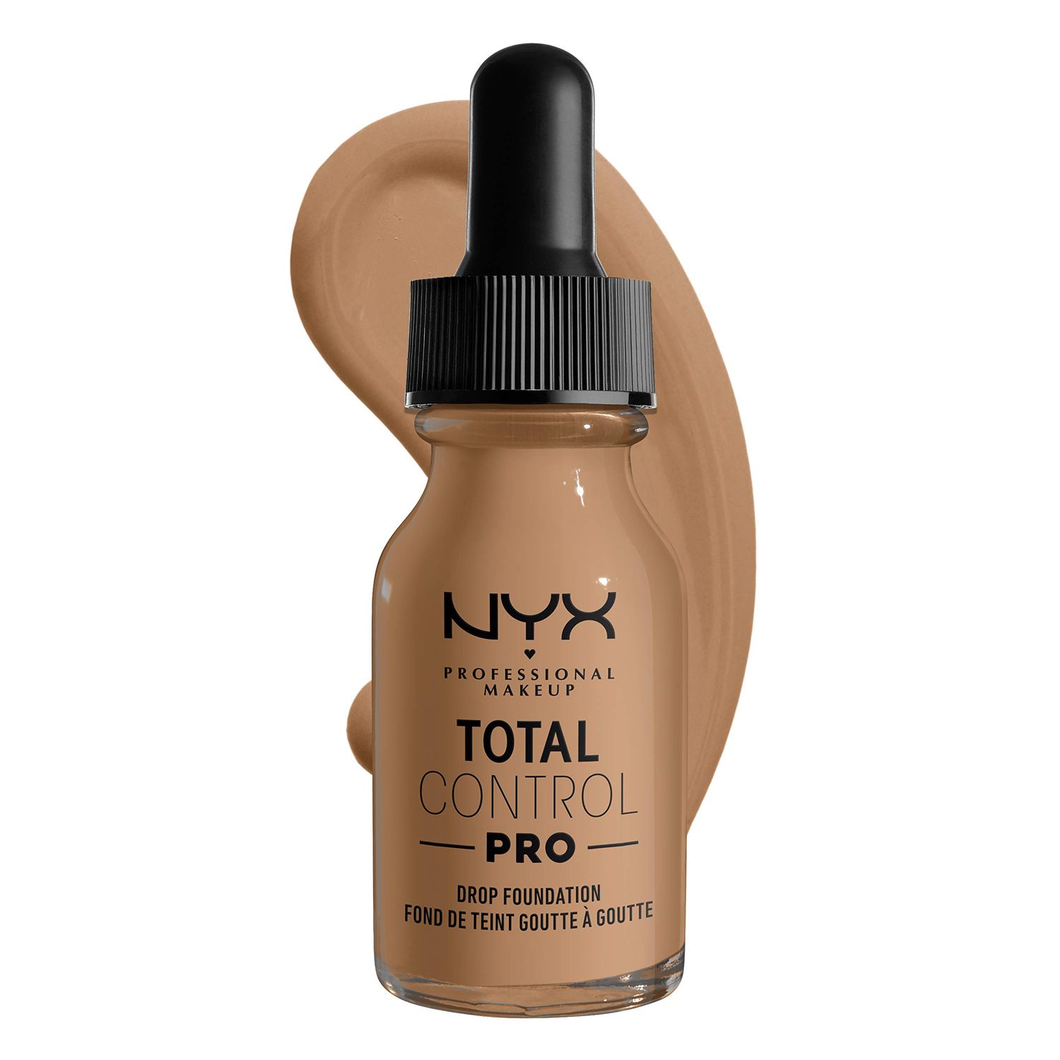 NYX PROFESSIONAL MAKEUP Total Control Pro Drop Foundation, Skin-True Buildable Coverage - Caramel