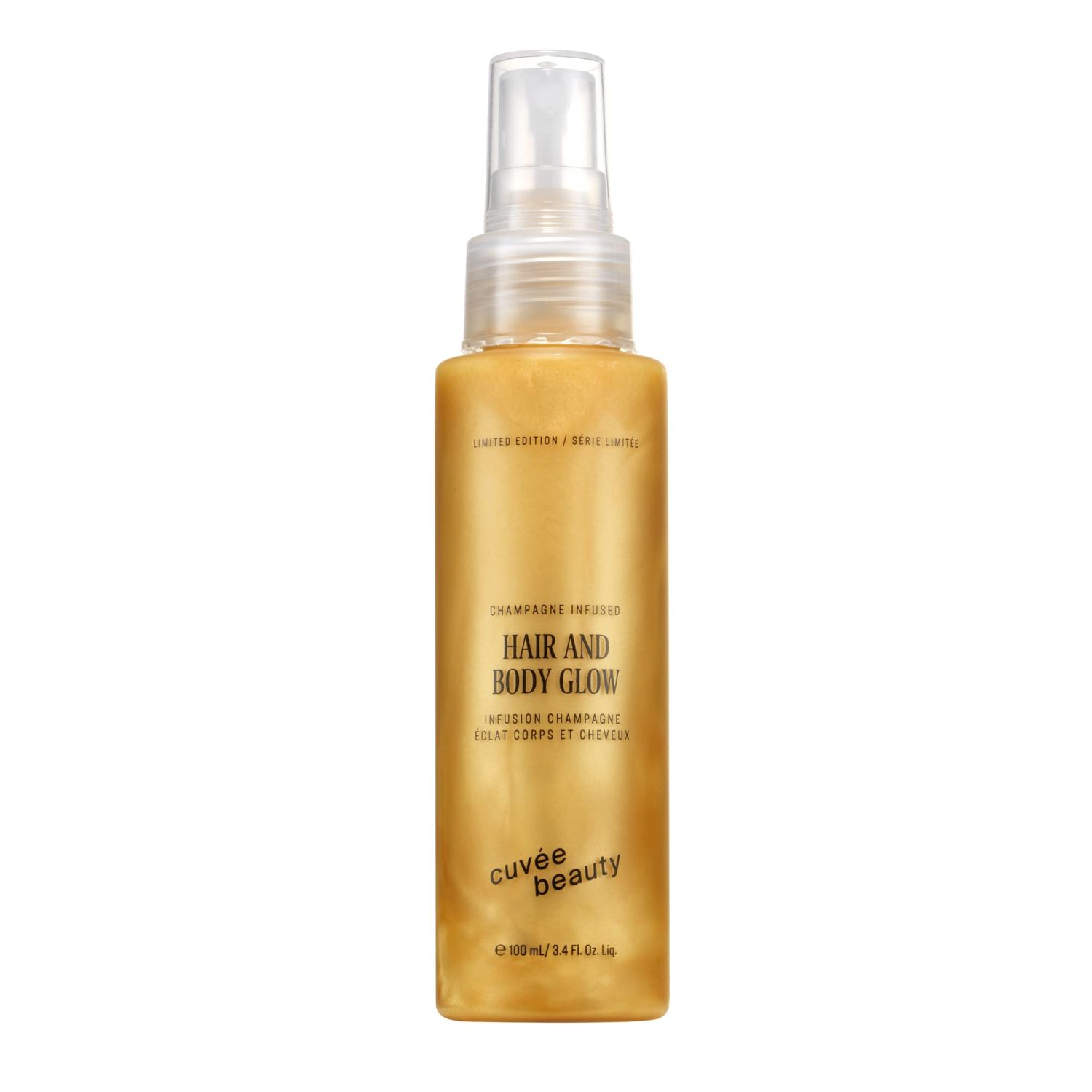 CUVE BEAUTY Cuvee Hair and Body Glow - 3 fl oz - Hydrates Hair &amp; Skin with Light Shimmer, Tames Frizz + Adds Shine - Champagne-Infused Formula with Resveratrol &amp; Ceramides - Color Safe