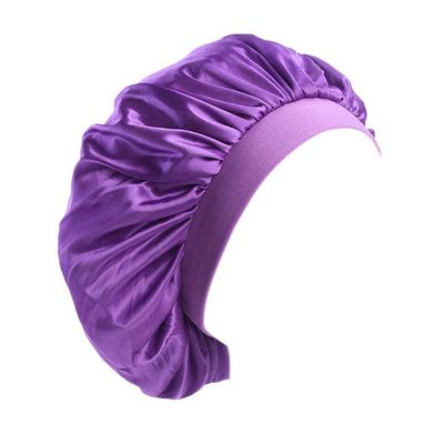beauty YFJH Soft Satin Silk Salon Bonnet Night Sleeping Wide Band Hat Hair Loss Cap for Women Purple