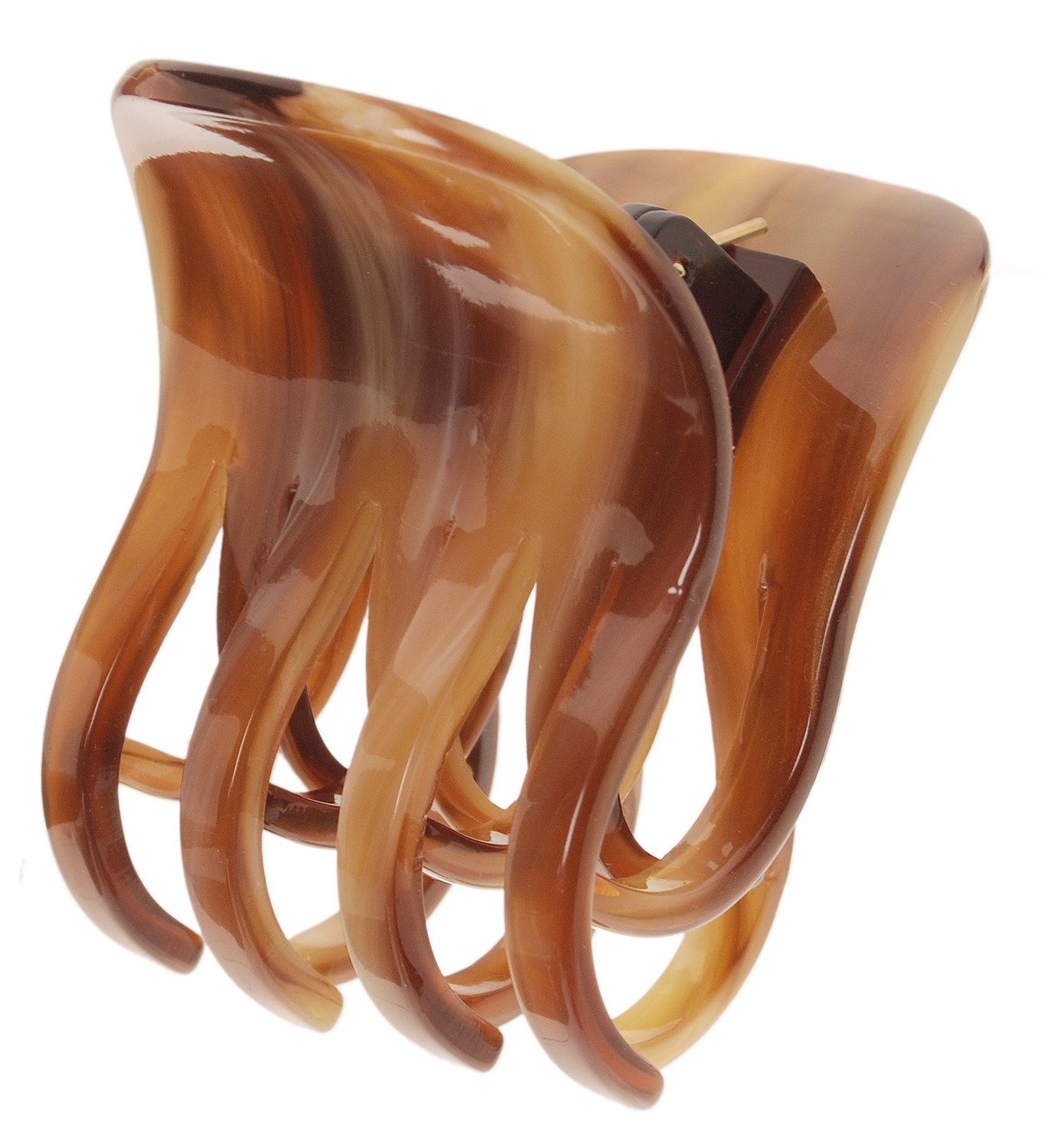 France Luxe Double Tooth Jaw - Caramel Horn