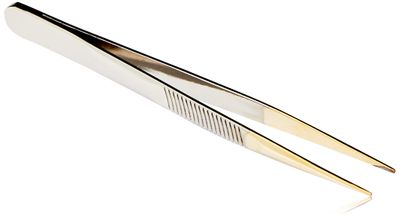 Mundial Gold Pointed Tweezers for Ingrown Hair Removal