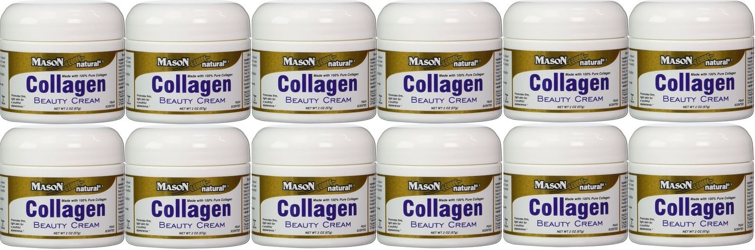 Collagen Beauty Cream Made with 100% Pure Collagen Promotes Tight Skin Enhances Skin Firmness 2 OZ. Jar PACK of 12