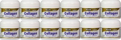 Collagen Beauty Cream Made with 100% Pure Collagen Promotes Tight Skin Enhances Skin Firmness 2 OZ. Jar PACK of 12