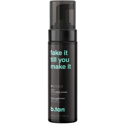 b.tan Dark Self Tanner Mousse | Fake It Till You Make It - Best 1 Hour Express Sunless Tanning Foam, Gold Bronzing Glow, Face &amp; Body, No Fake Tan Smell, 6.7 Fl Oz