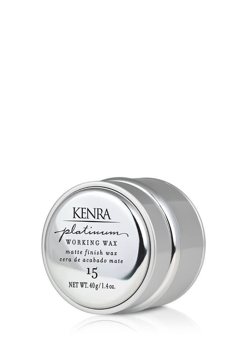 Kenra Platinum Working Wax 15 | Matte Finish Styler | Provides Medium, Flexible Hold | Non-Greasy | Crme-Based Formula To Texturize &amp; Mold Styles | All Hair Types | 1.4 fl. Oz