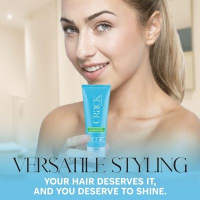 Crack HAIR FIX Styling Creme - Multi-Tasking, Anti-Frizz, Leave-In Styling Aid With Protection from Humidity, Chlorine, Heat Treatments &amp; Sun (.75 oz - PACK OF TWO)