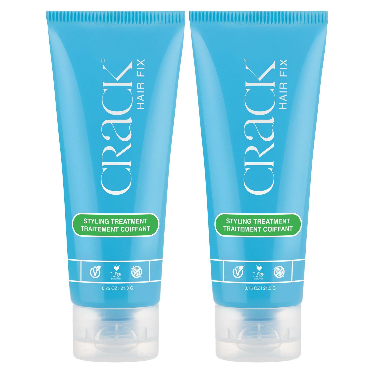 Crack HAIR FIX Styling Creme - Multi-Tasking, Anti-Frizz, Leave-In Styling Aid With Protection from Humidity, Chlorine, Heat Treatments &amp; Sun (.75 oz - PACK OF TWO)