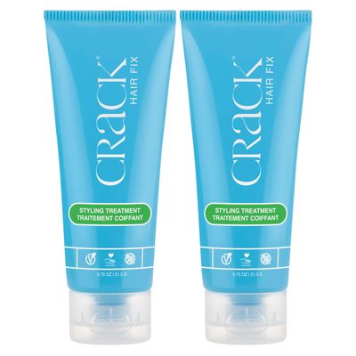 Crack HAIR FIX Styling Creme - Multi-Tasking, Anti-Frizz, Leave-In Styling Aid With Protection from Humidity, Chlorine, Heat Treatments &amp; Sun (.75 oz - PACK OF TWO)