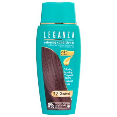 Leganza Coloring Conditioner Color 32 Chestnut with 7 natural oils ammonia and Paraben Free