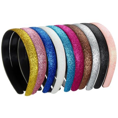 Blulu 10 PC Headband for Girls Thin Glitter Toddle Headb Kids Sparkle Headband with Teeth Glitter Headbands for Girls Christmas DIY Headband Non Slip Glitter Headband for Toddler Girls Kids