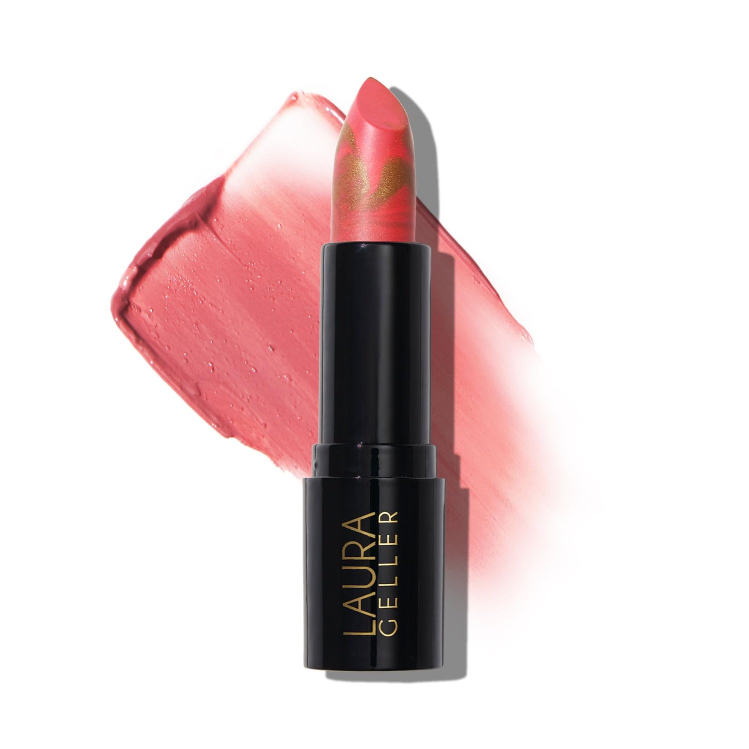 LAURA GELLER NEW YORK Italian Marble Sheer Lipstick - Strawberry Toffee - Hydrating &amp; Lightweight - Vitamin E &amp; Caster Seed Oil - Cream Finish