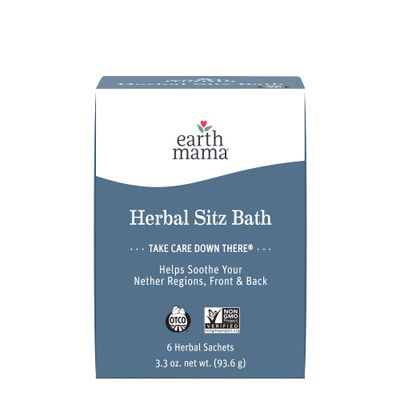 Earth Mama Herbal Sitz Bath | Pregnancy &amp; Postpartum Essentials, Soothing Sitz Bath for Hemorrhoids with Witch Hazel, &amp; Calendula, 6-Count